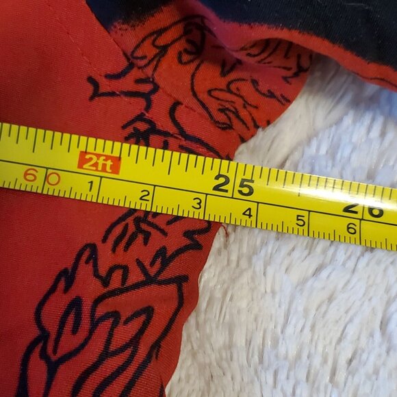 Sword Anime Dragon Cartoon Samurai Sword red Graphic Button Up 2XL - Picture 12 of 13